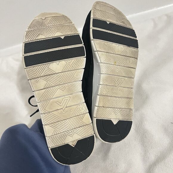 Vionic Women's Taylor Sneaker Size 9.5 Black Suede Lace Up Walking Shoe Comfy - Picture 4 of 9